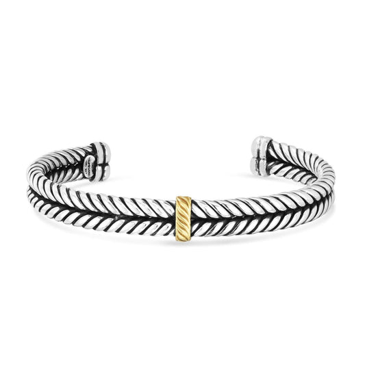 Silver & 18K Gold Leonardo Men's Bracelet