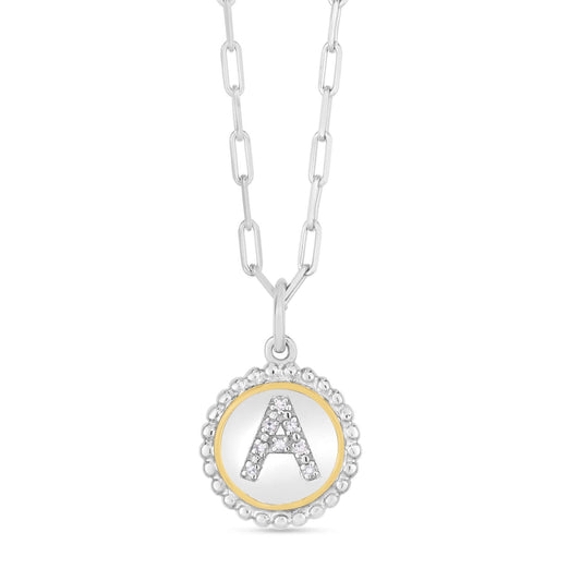 Popcorn Diamond Initials Necklace