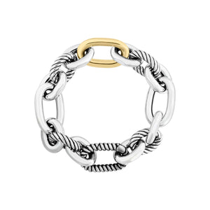 Silver & 18K Gold Big Bold Link Cable Bracelet from Phillip Gavriel
