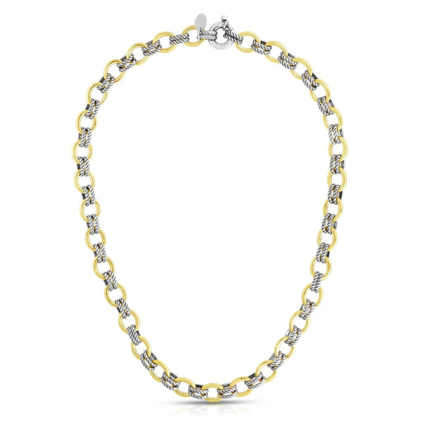 Silver & 18K Gold Cable Doppia Link Chain Necklace | Phillip Gavriel