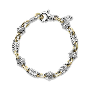 Silver & 18K Gold Victorian Cable Link Bracelet from Phillip Gavriel