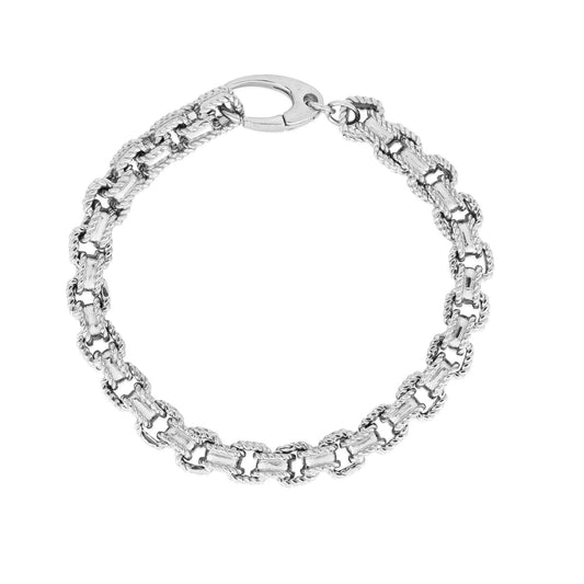 Silver Cable Box Link Bracelet