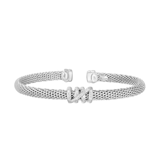 Silver & Diamond Small Popcorn Tally Bracelet