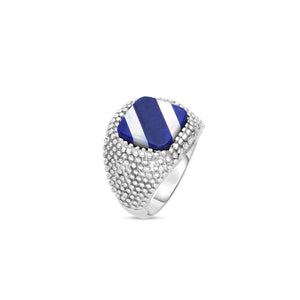 Silver Ring with Lapis and Mother of Pearl