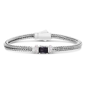 Silver Woven Chain Mini Gemstone Bracelet from Phillip Gavriel