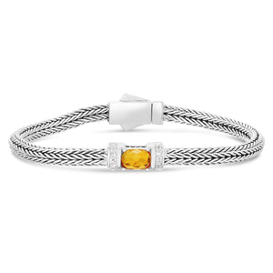 Silver Woven Chain Mini Gemstone Bracelet from Phillip Gavriel