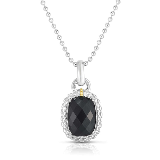 Sterling Silver & 18K Gold Large Gemstone Pendant