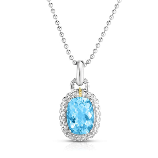 Sterling Silver & 18K Gold Large Gemstone Pendant