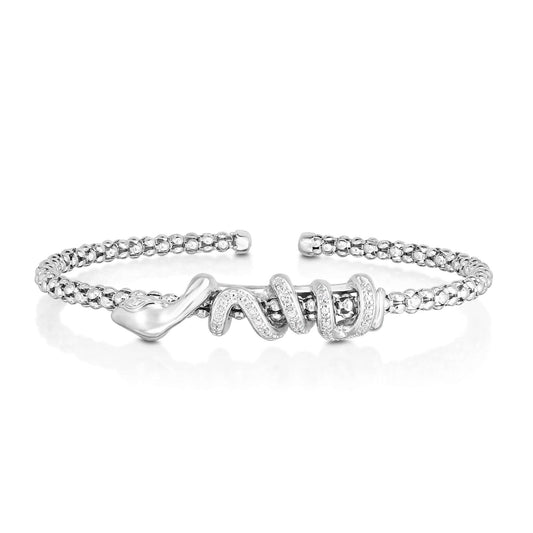 Silver & Diamond Serpente Popcorn Bracelet