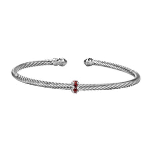 Sterling Silver Italian Cable Stackable Single Station Bangle