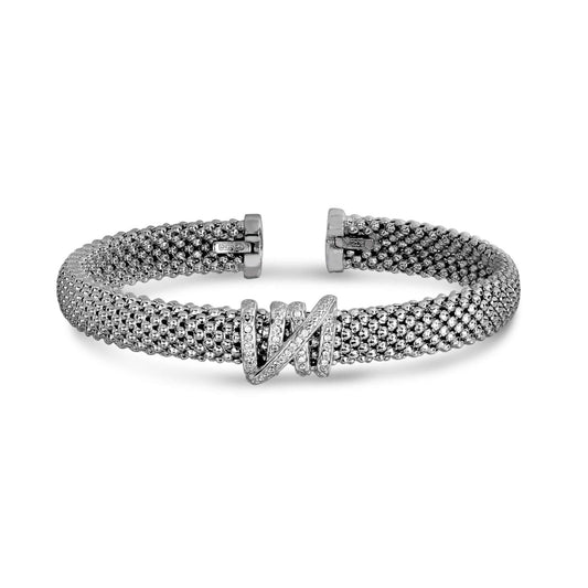 Silver & Diamond Popcorn Tally Bracelet