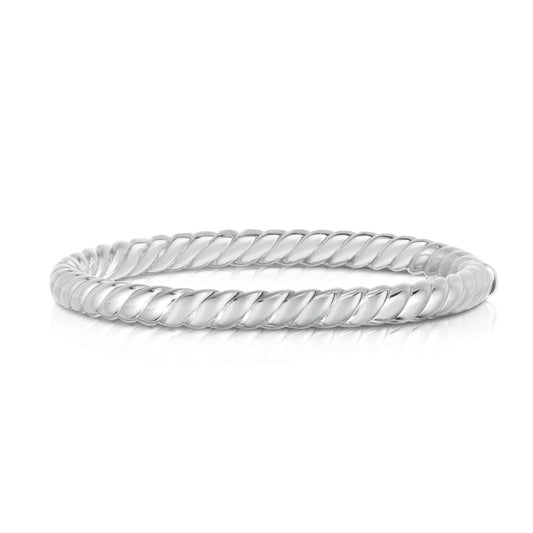 Silver Sculpted Cable 6mm Bangle