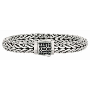 Silver Half Round 9mm Woven Chain Sapphire Bracelet from Phillip Gavriel