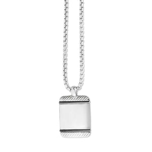 Silver Cable Tag Necklace