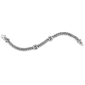Silver Woven Chain Stud Men's Bracelet